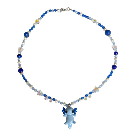 Blue Axolotl Necklace