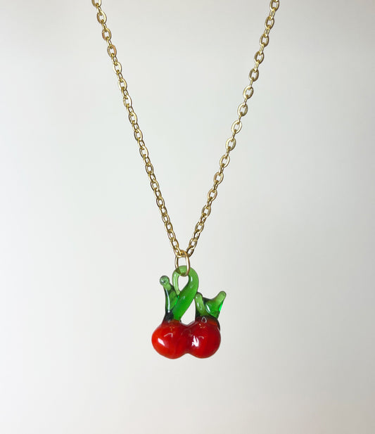 cherry charm necklace